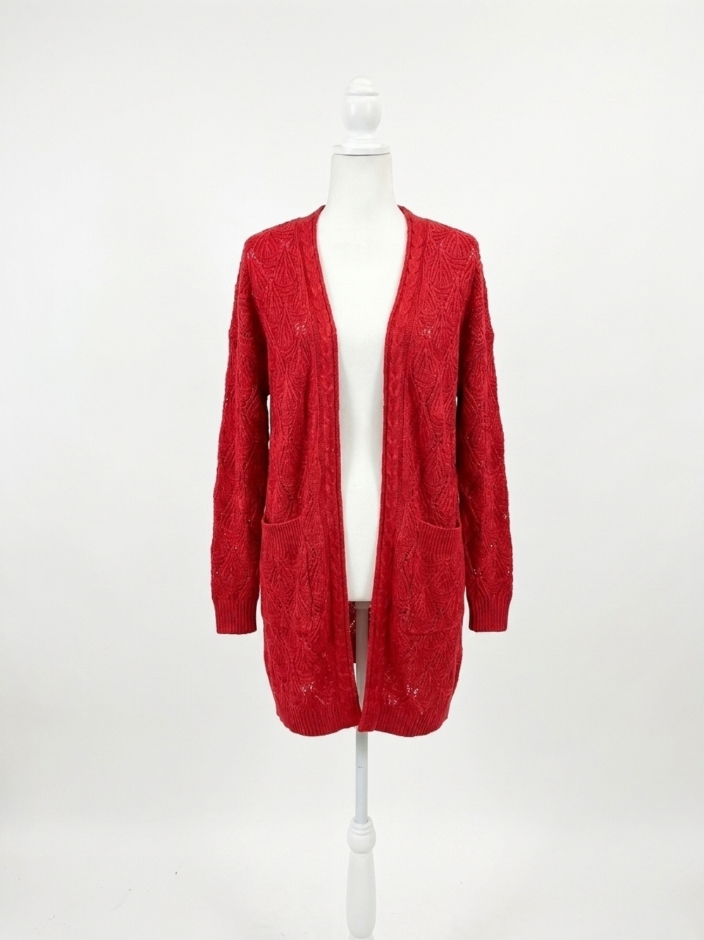 NEW MICHELLE MAE romona open knit cardigan in red